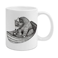 Keramiktasse - handveredelter Becher -  Bärengeburtstag
