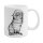 Keramiktasse - handveredelter Becher -  Gute Nacht Katze