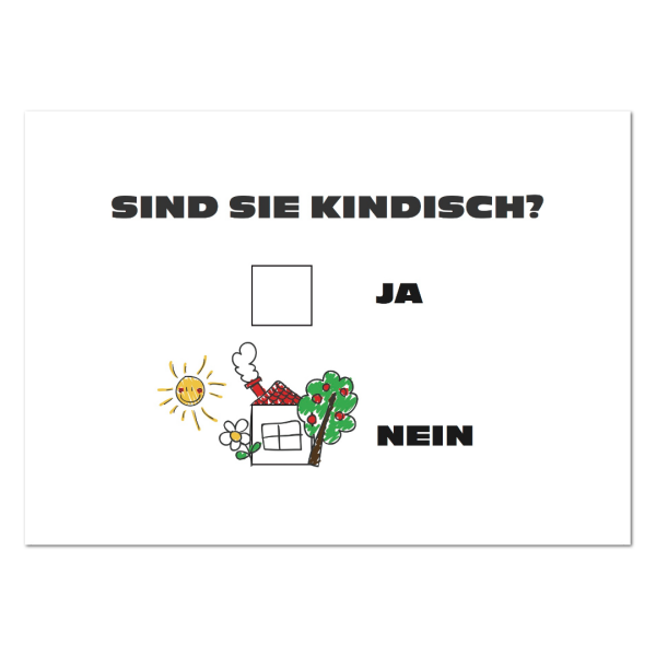 Postkarte „Kindisch“