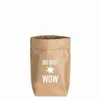 Paperbags Small natur, DU BIST WOW, weiss